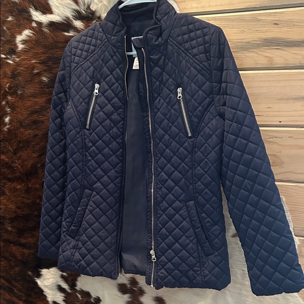 SO Quilted Navy Puffer Jacket Girls 16